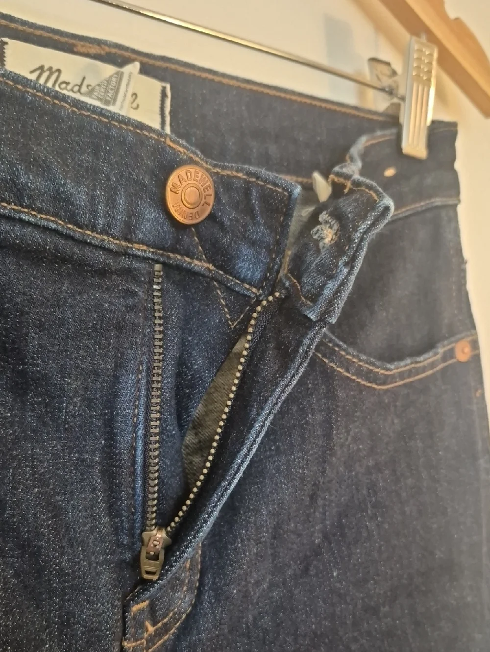 NWOT Madewell Women's Straight Leg Stovepipe Jeans in Dark Indigo Size 26 - Picture 8 of 12